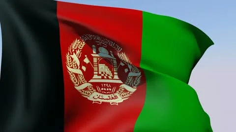 Flag of Afghanistan HD Stock Footage 13909665