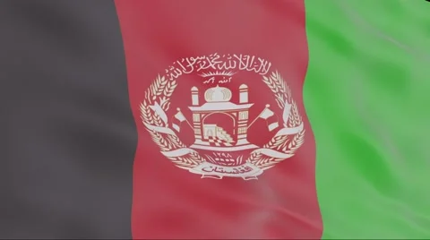 Flag of Afghanistan Old Video stock 54384113