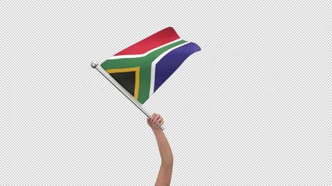 Flag of Africa waving in hand - 3d render looped with alpha channel. Stock Footage 242570653