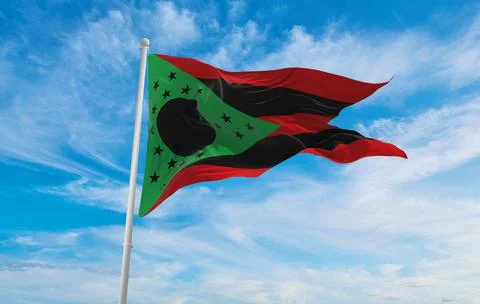 Flag of African Americans of Ohio state, untied states of America at cloudy s Stock Illustration