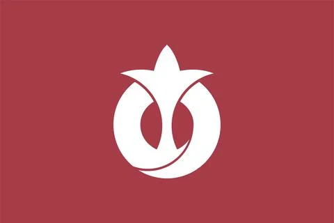 Flag of Aichi Prefecture (Japan) vector, wite and burgundy Stock Illustration