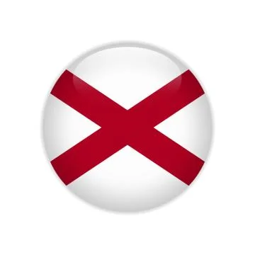 Flag  Alabama button Stock Illustration