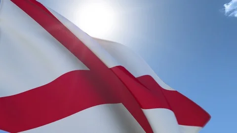 Flag of Alabama Waving in the Wind Stock Footage 89494367