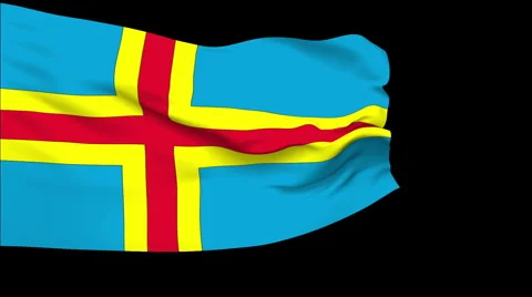 Flag of Aland Islands Stock Footage 1052366