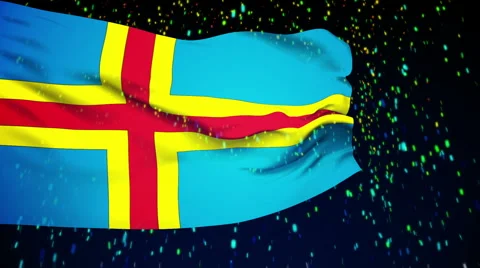 Flag of Aland Islands Stock Footage 1052440