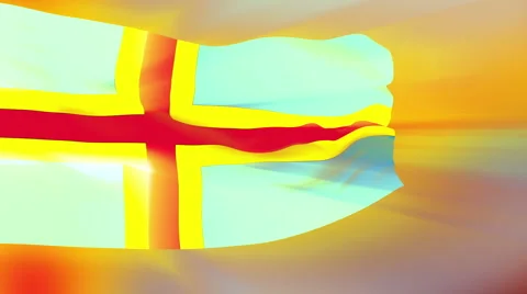Flag of Aland Islands Stock Footage 1052472