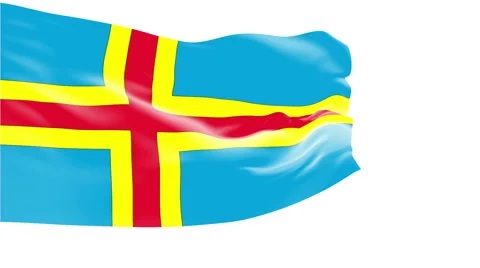 Flag of Aland Islands Stock Footage 1052499
