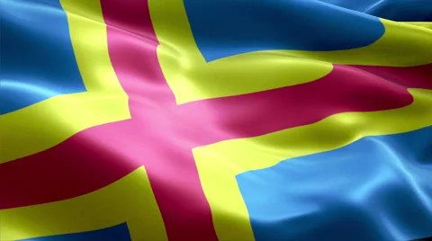 Flag Aland Islands Vídeos de archivo 47710453