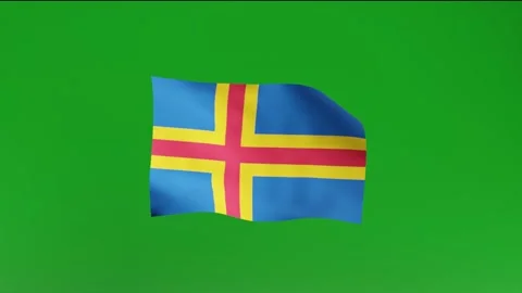 Flag of Åland Islands Stock Footage 162025819