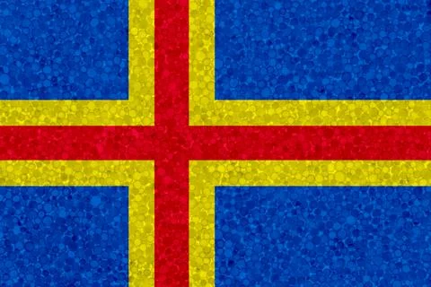 Flag of Aland on styrofoam texture Stock Illustration