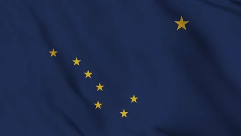Flag of Alaska – 4K Seamless Loop of the Northern Star State Banner Stock Footage 309715001