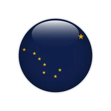 Flag Alaska button Stock Illustration