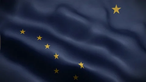 Flag of Alaska fluttering in the wind. Animation 4k Video stock 224768699
