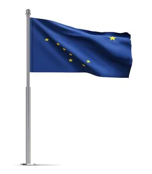 Flag of Alaska - US state - isolated on white background Illustrazione stock