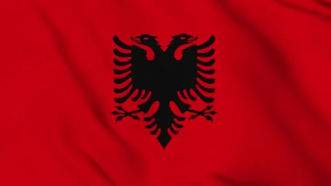Flag of Albania – 4K Seamless Loop of the Balkan Nation’s Emblem Stock Footage 309038204
