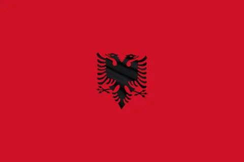 Flag of Albania with Double Headed Eagle Stock Illustration