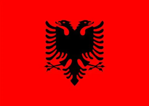 Flag of Albania. flat style. Stock Illustration