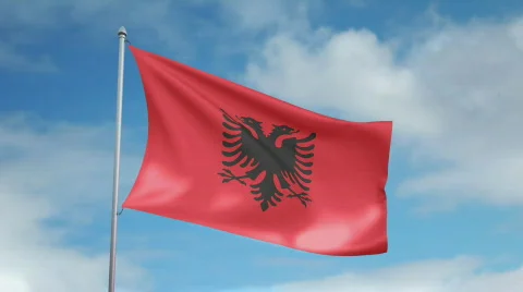 Flag of Albania  스톡 동영상 435304