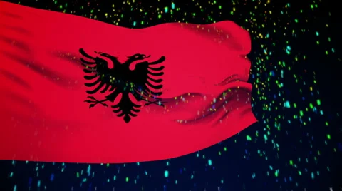 Flag of Albania Stock Footage 1052572