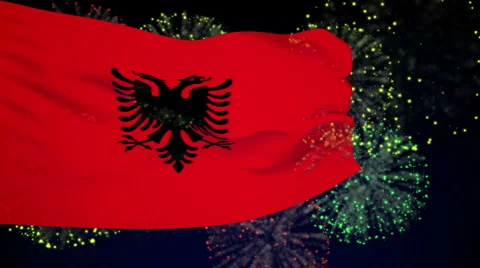 Flag of Albania Stock Footage 1052589