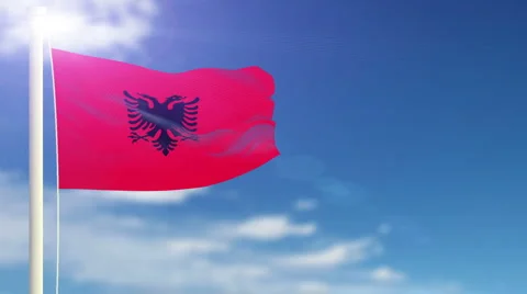 Flag of Albania Stock Footage 1052604
