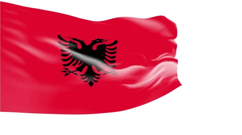Flag of Albania Stock Footage 1052617