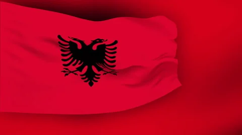 Flag of Albania Stock Footage 1052621