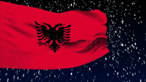 Flag of Albania Stock Footage 1052634
