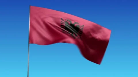 Flag of Albania Stock Footage 10847348