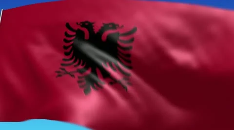 Flag of Albania Stock Footage 10847349