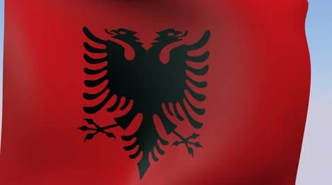 Flag of Albania HD Stock Footage 13910493
