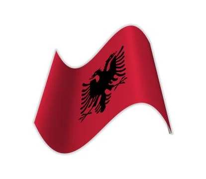 The Flag Of Albania. Stock Illustration