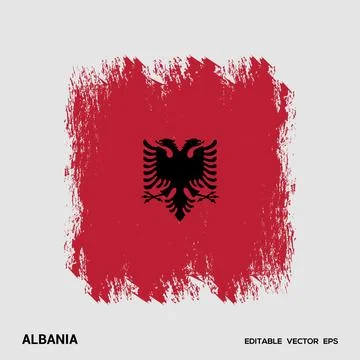 Flag of Albania Stock Illustration