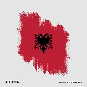 Flag of Albania Stock Illustration