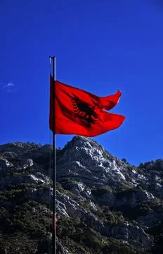 Flag of Albania Stock Photos