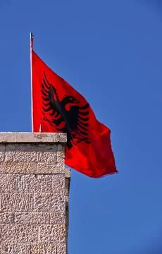 Flag of Albania Stock Photos