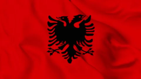 The flag of Albania is a red flag Stock Footage 202226889