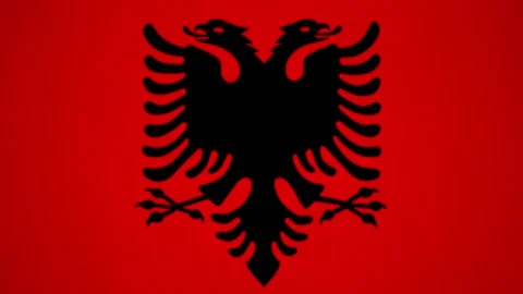 Flag of Albania Waving - 3D Render Animation Stock Footage 142104939