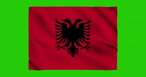 Flag of albania waving on a samless loop over an easily removable background 스톡 동영상 98370685