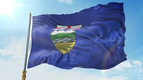 Flag of Alberta Stock Footage 343556640
