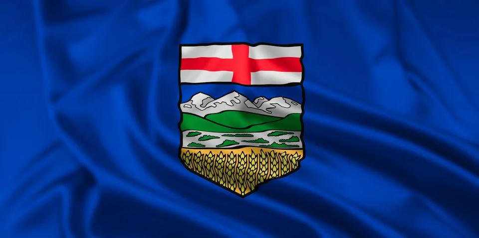 The Flag of Alberta Rippled Stock Illustration