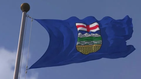 Flag of Alberta SLOW MOTION Stock Footage 343555483