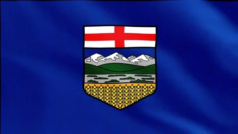 Flag of Alberta waving in the wind Stock Footage 333740825