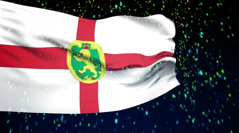 Flag of Alderney Stock Footage 1052647