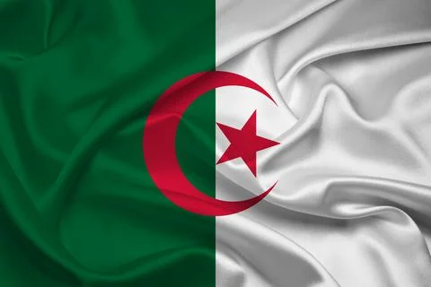 Flag Of Algeria, Algeria flag vector, National flag of Algeria. Fabric and .. Stock Illustration