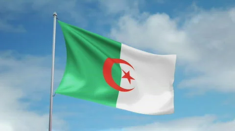 Flag of Algeria 스톡 동영상 435299