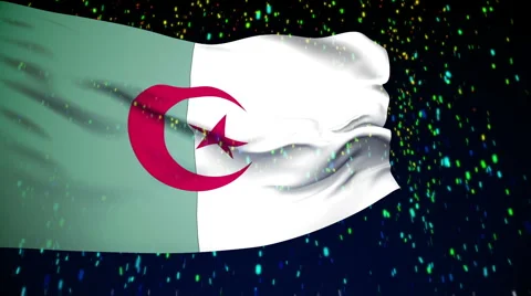 Flag of Algeria Stock Footage 1052720
