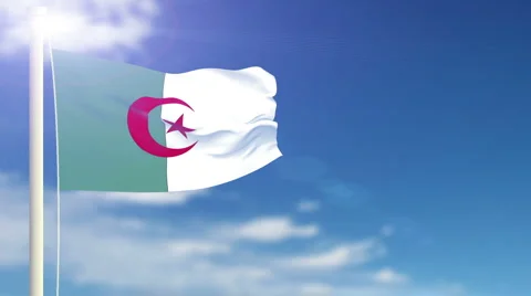 Flag of Algeria Stock Footage 1052757