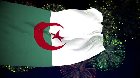 Flag of Algeria Stock Footage 1052759