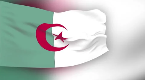 Flag of Algeria Stock Footage 1052787